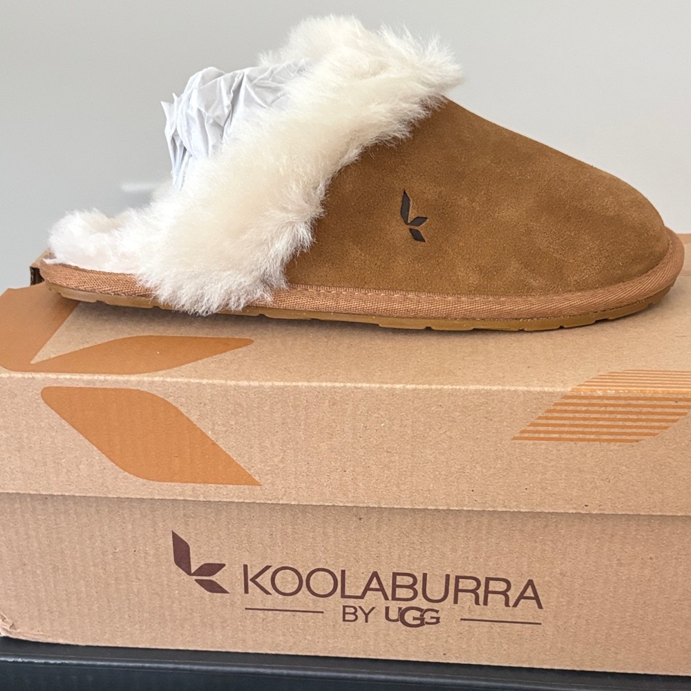 Koolaburra Chestnut Suede Shearling Slide